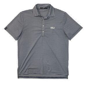 RLX Ralph Lauren USGA Golf Polo Shirt Men M Medium Navy/White Striped High Low